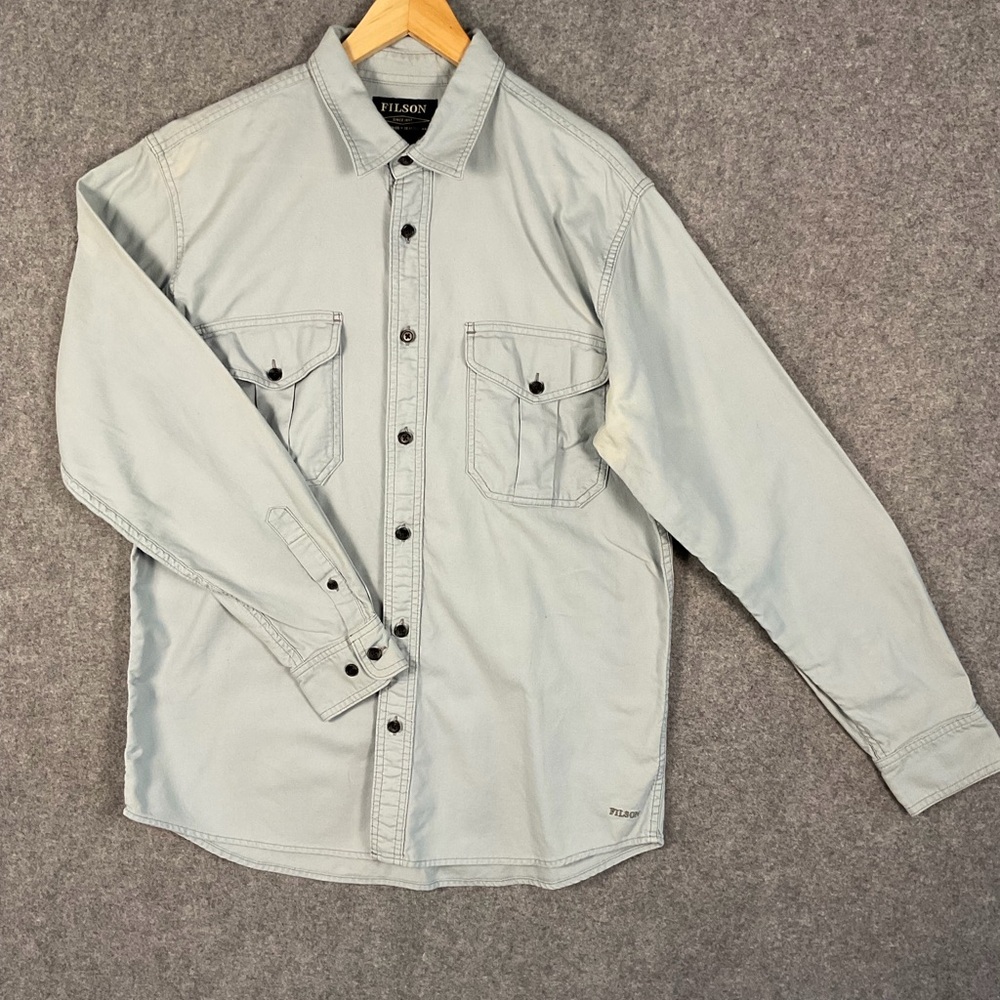 Filson Men's Light Gray Button Down Shirt